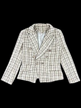 Shein Classic Cream Tweed Double Breasted Blazer